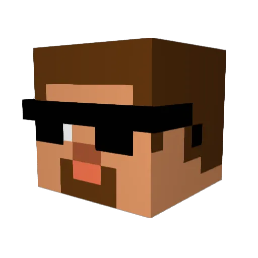 pushinT Minecraft avatar head, 3D render