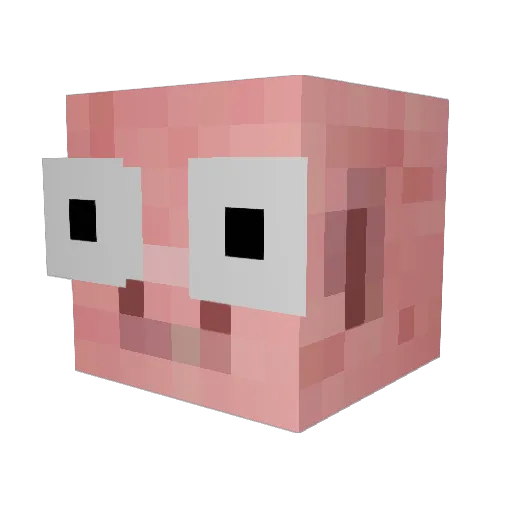 pushot Minecraft avatar head, 3D render