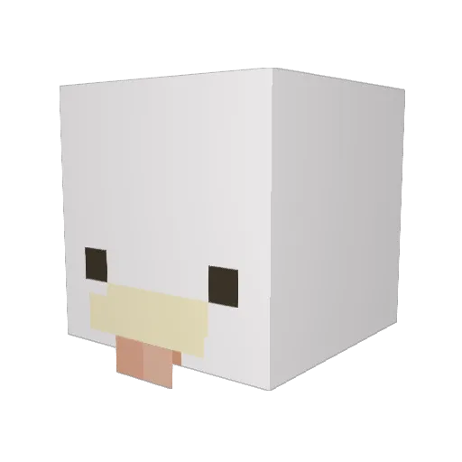 pussuh Minecraft avatar head, 3D render