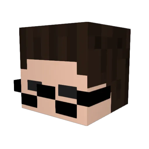 putih_lumi Minecraft avatar head, 3D render