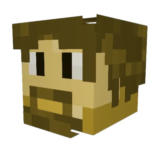 puute Minecraft avatar head, 3D render