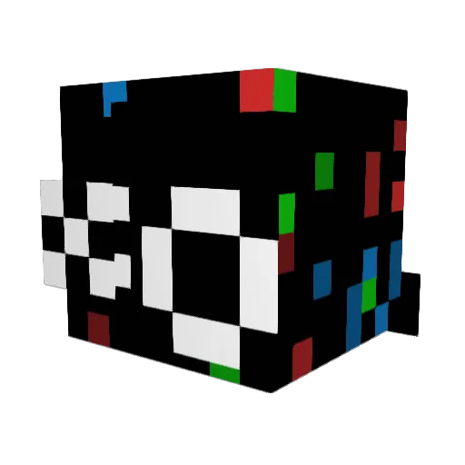 puzzleboxed Minecraft avatar head, 3D render