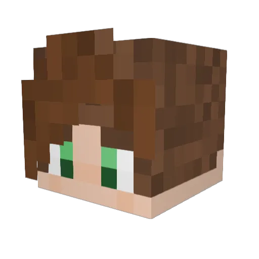 pvbloox Minecraft avatar head, 3D render