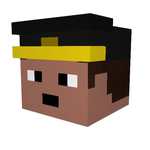 pvpunique Minecraft avatar head, 3D render