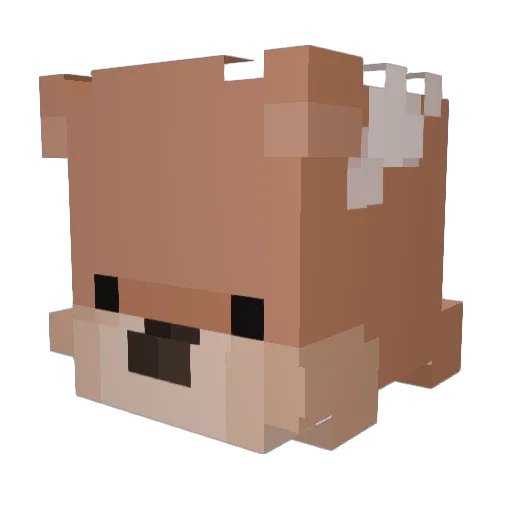 pwalp Minecraft avatar head, 3D render