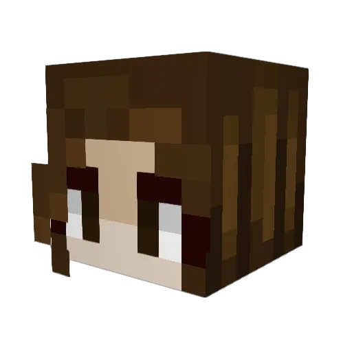 pwikzu Minecraft avatar head, 3D render