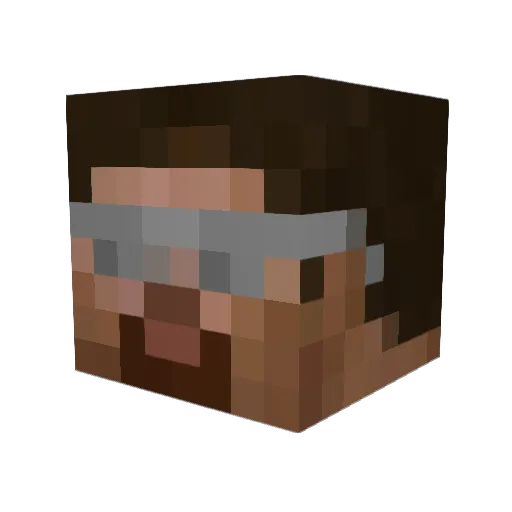 pwn_yoda Minecraft avatar head, 3D render