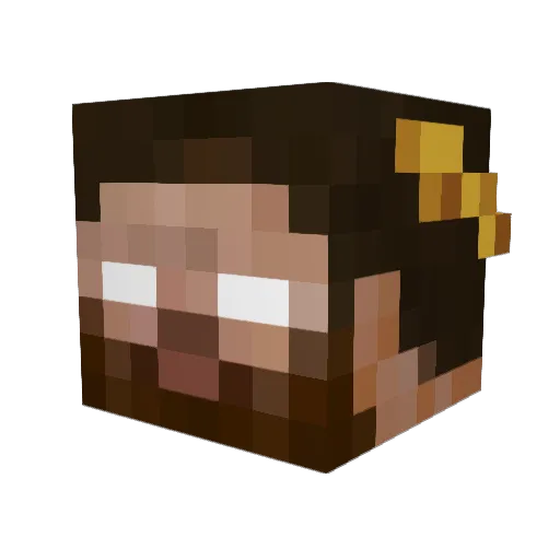 pworn Minecraft avatar head, 3D render