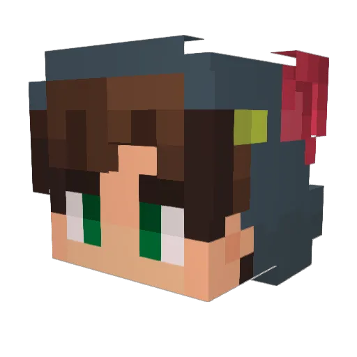 pwrker Minecraft avatar head, 3D render