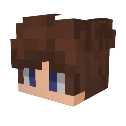 pxauI Minecraft avatar head, 3D render