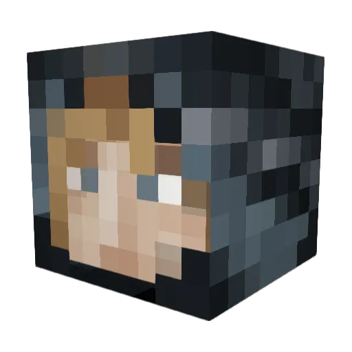 pxdR Minecraft avatar head, 3D render