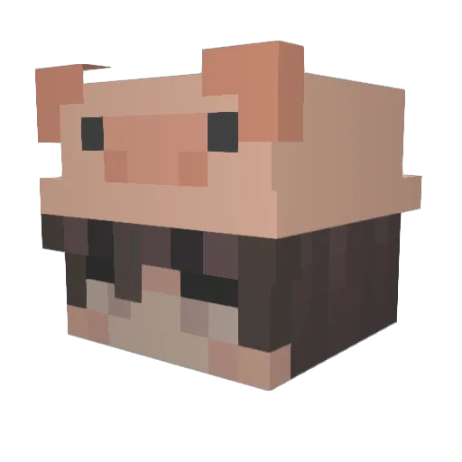 pxelbox Minecraft avatar head, 3D render