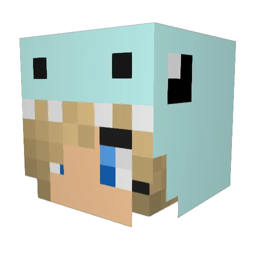 pxptxrts Minecraft avatar head, 3D render