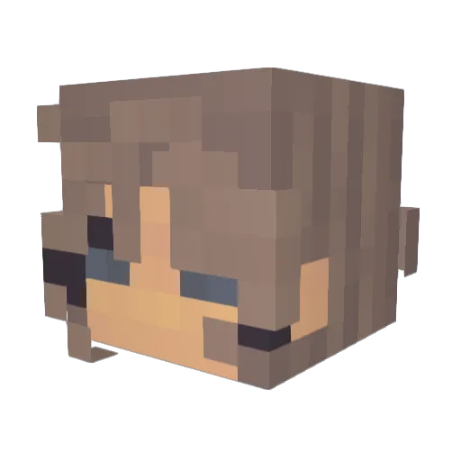 pxrpIe Minecraft avatar head, 3D render