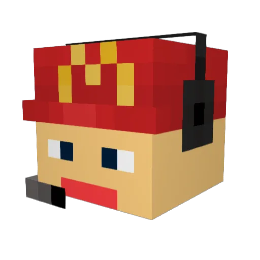 pxxlptrs Minecraft avatar head, 3D render