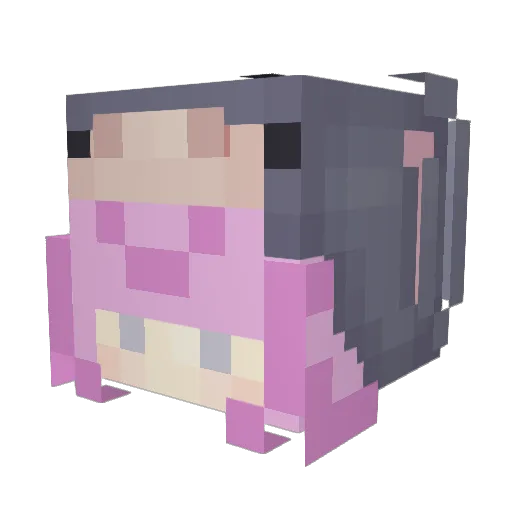pynkcr0w Minecraft avatar head, 3D render