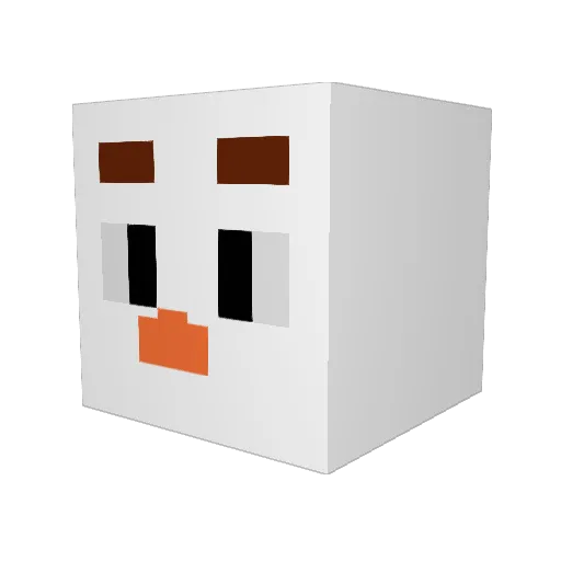 pyorujipop Minecraft avatar head, 3D render