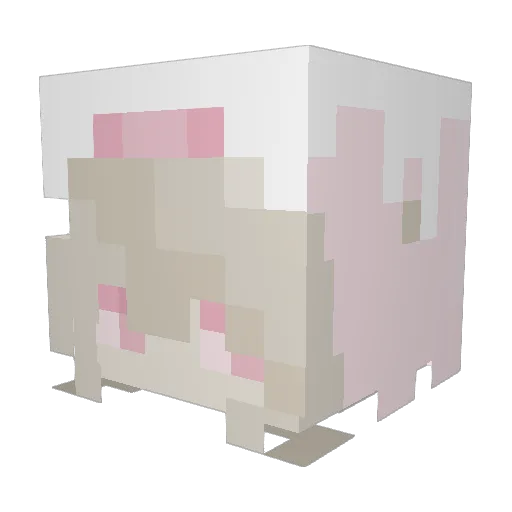 pyqun Minecraft avatar head, 3D render