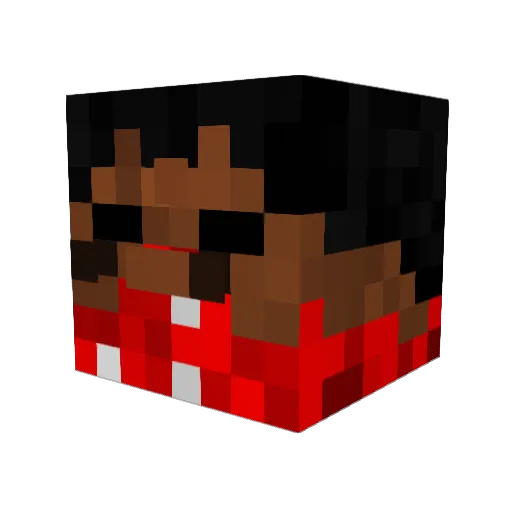 pyrodos Minecraft avatar head, 3D render