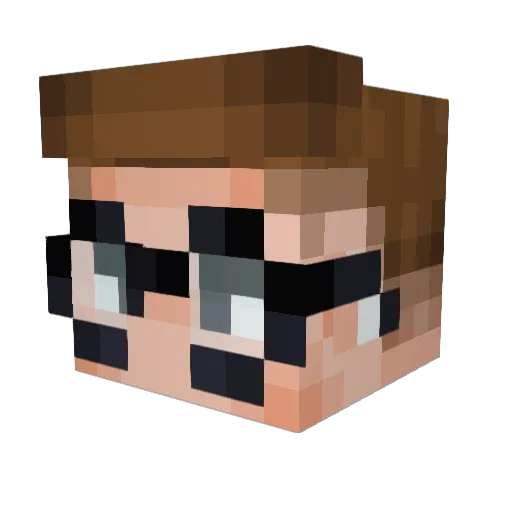 pyrovec Minecraft avatar head, 3D render