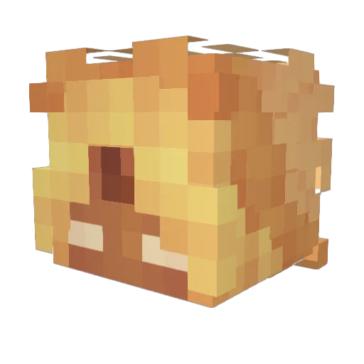 pyurevanilla Minecraft avatar head, 3D render