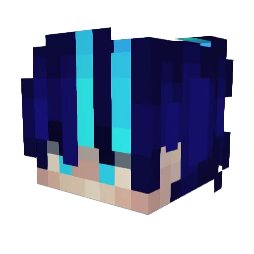 q0fd Minecraft avatar head, 3D render