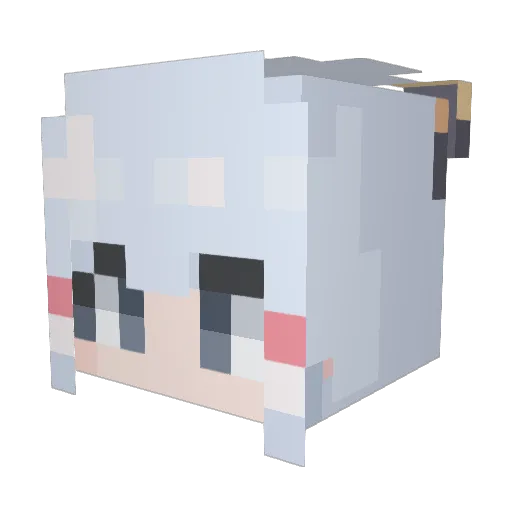 q0w0pLL Minecraft avatar head, 3D render