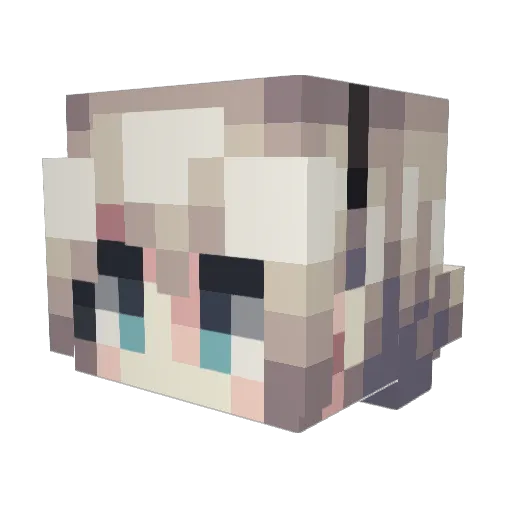 q19724 Minecraft avatar head, 3D render