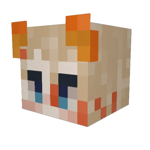 q1el Minecraft avatar head, 3D render