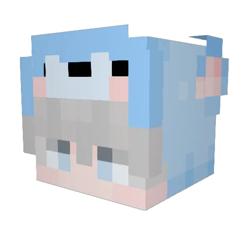 q3olive Minecraft avatar head, 3D render