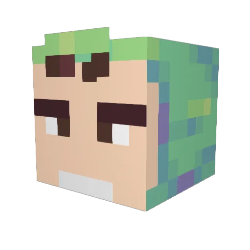 q432 Minecraft avatar head, 3D render