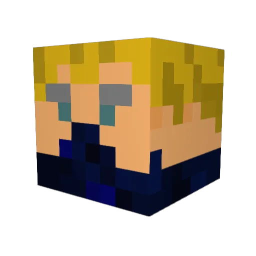 q8D Minecraft avatar head, 3D render