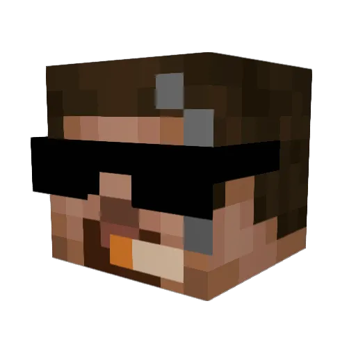 q8x_ Minecraft avatar head, 3D render
