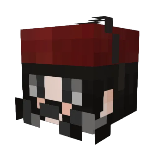 qAssmek Minecraft avatar head, 3D render