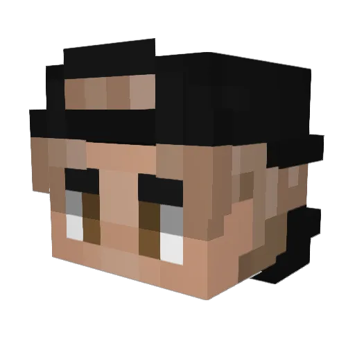qBADWOLF Minecraft avatar head, 3D render