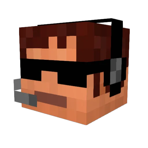 qBASHp Minecraft avatar head, 3D render