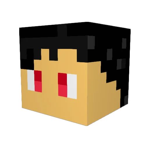 qBieu Minecraft avatar head, 3D render