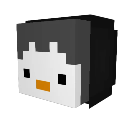 qBubuu Minecraft avatar head, 3D render
