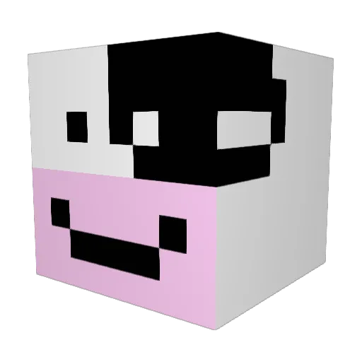 qC0W Minecraft avatar head, 3D render