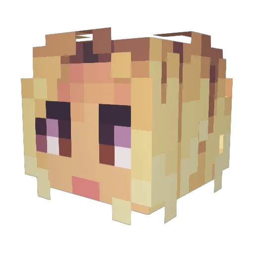 qChelle Minecraft avatar head, 3D render