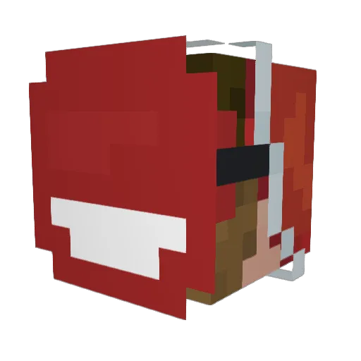 qChroma Minecraft avatar head, 3D render