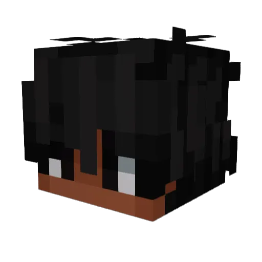 qFluxy Minecraft avatar head, 3D render