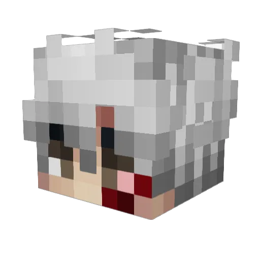 qGarou Minecraft avatar head, 3D render