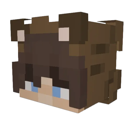 qGhee Minecraft avatar head, 3D render