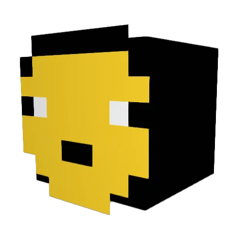 qGrem Minecraft avatar head, 3D render