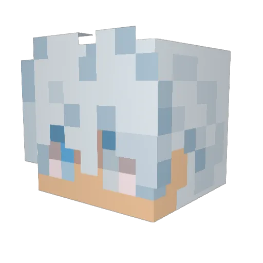 qIhf Minecraft avatar head, 3D render
