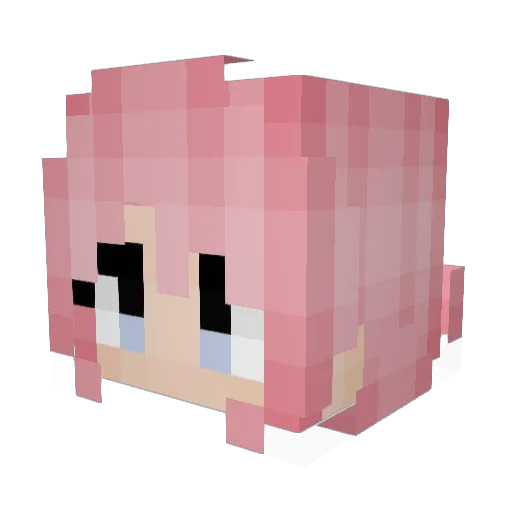 qLcw Minecraft avatar head, 3D render