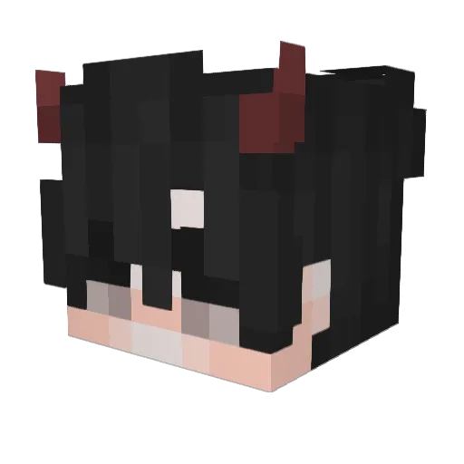 qLies Minecraft avatar head, 3D render