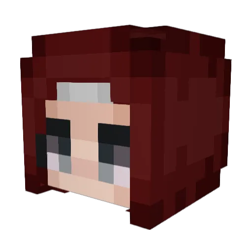 qMaria Minecraft avatar head, 3D render