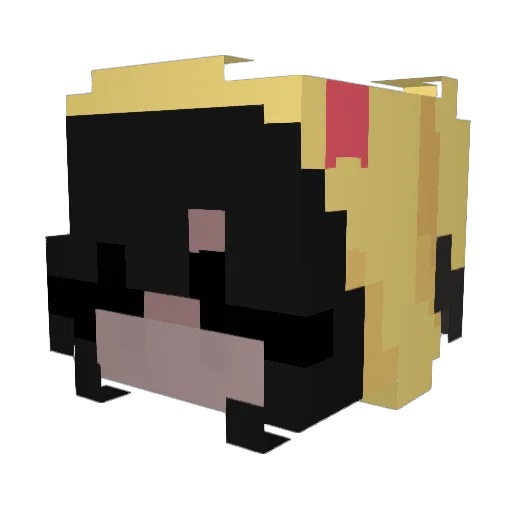 qMiko_x Minecraft avatar head, 3D render